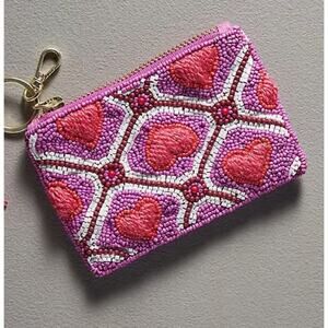 Anthropologie beaded co purse: lucky icons edition - pink